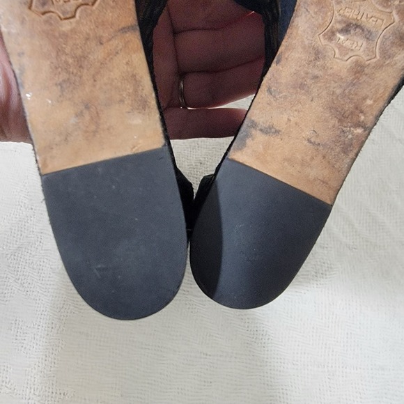 L.K. Bennett Rea Peep Toe Black Suede High Wedge Sandals Nude Lace Size 40 US 10 - Picture 13 of 15